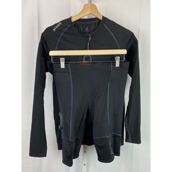 ATHOS Mens Core Training Biometric Tech Long Sleeve Top Shorts Black No Core M - Picture 1 of 16